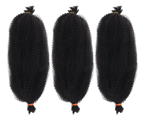 Cabello Afro Trenzado Elastico De 16 Pulgadas, Cabello Rizad