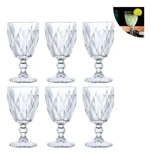 Jogo Taças Vidro Diamond 330ML