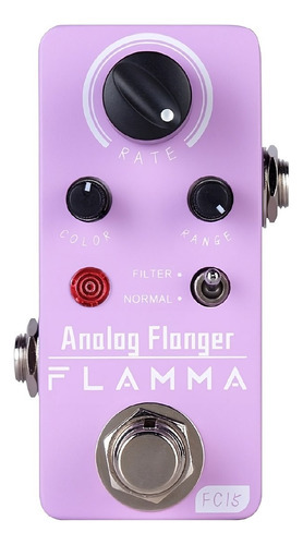 Pedal Mini Analog Flanger Para Guitarra Flamma Fc15 Color Lila