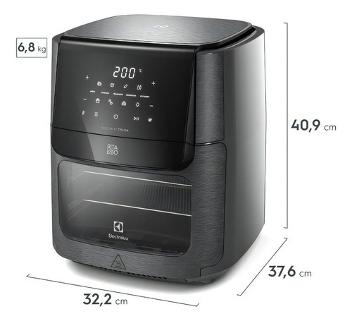 Air Fryer Electrolux Rita Lobo Eaf90 Grafite 12l 110v Grafite
