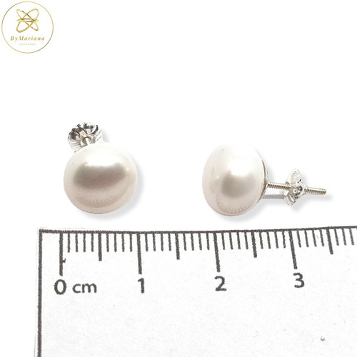 Aros Plata Perla Cultivada De Rio 10mm
