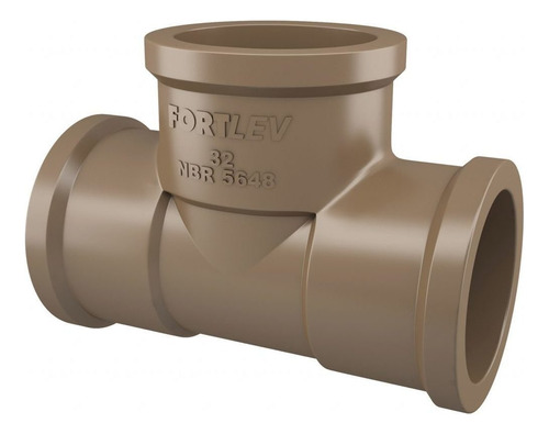 Te Soldável De 60mm Pvc Marrom Água Fria Fortlev