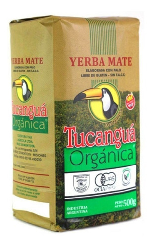 Yerba Mate Organica Tucangua 1/2 Kg Suave Y Estacionada