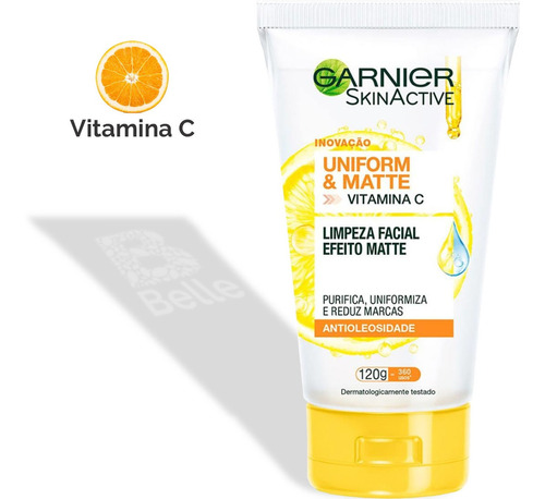 Sabonete Líquido Facial Uniform&matte Vit C Garnier - 120g