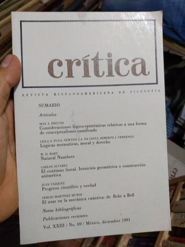 Critica Revista Vol Xxiii No 69 Pp. 1991