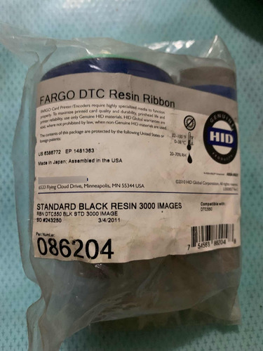 Cintas De Impresora Fargo (negro) Dtc Resin Ribbon # 086204