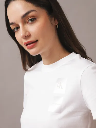 Polera Satin Boxes Baby Blanco Calvin Klein