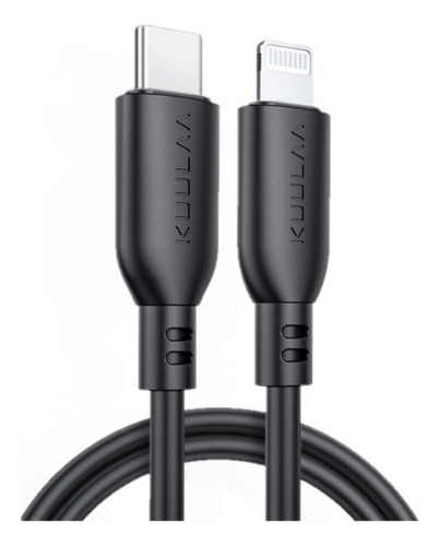 Kuulaa Cable USB Tipo C Lightning MFI Carga Rápida PD 20W, 03A, Color Negro