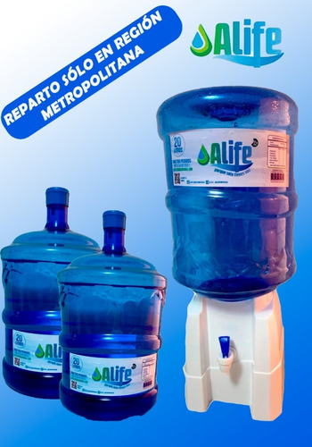 Agua Purificada Alcalina 3 Bidón + Dispensador Básico