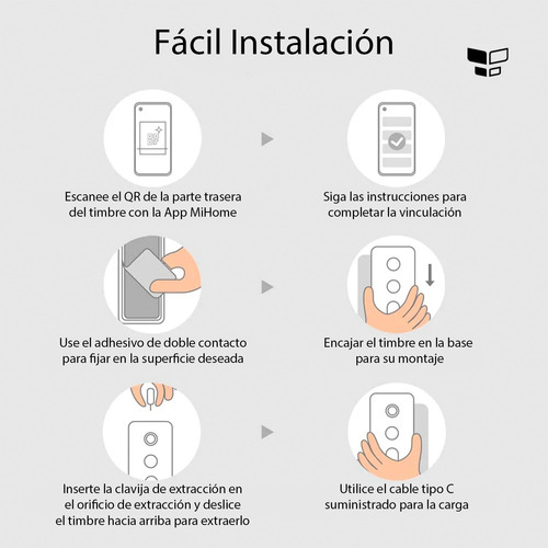 Xiaomi Smart Doorbell 3 Timbre Inteligente Wifi Batería Negro