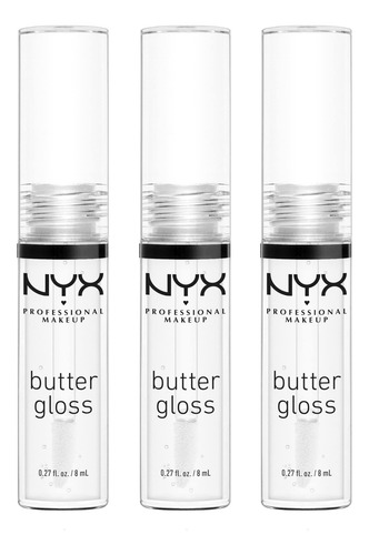 Gloss Para Labios Nyx Professional Butter Gloss Paquete De 3 Transparente