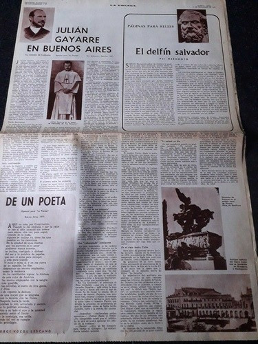 Diario La Prensa 5 12 1971 Lorenzo Gayarre Revista Italiana 