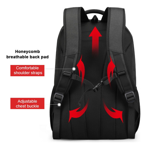 Mochila Tigernu Ejecutiva Para Notebook Negro T-b3893