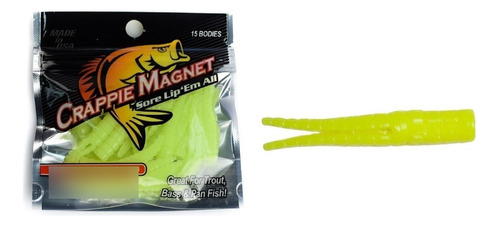 Señuelos Crappie Magnet 15 Cebos Alevin Pesca Trucha Lobina Color Chartreuse