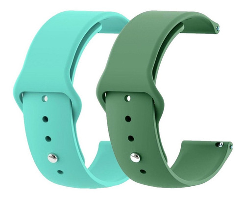 2x Pulseira Compatíveis Com Galaxy Active2 44mm 1 Capa Case Cor Verde Àgua - Verde Exercito Largura Da Pulseira 20 Mm