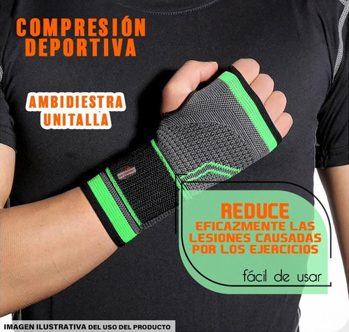 Imagen 5 de 9 de Muñequera Ortopedica Compresion Unisex Crossfit Gym Jb-7208a