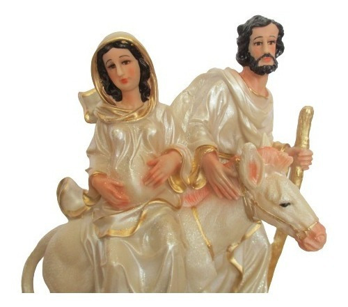Nacimiento Navideño Peregrinos Maria Y Jose En Resina 45 Cm