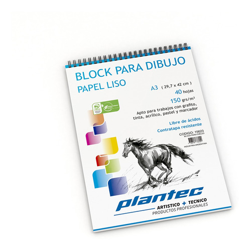 Plantec 15234 Block A3 Liso Anillado Superior 150grs. X40 Ho