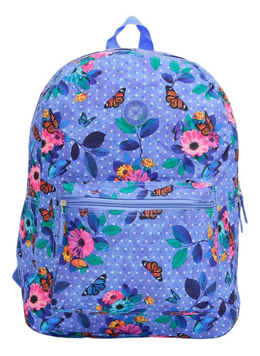 Mochila Escolar Borboletas Clio Girl Mf3015 Lavanda