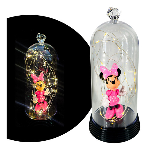 Luminária Minnie Mouse Encantada Presente De Natal Mickey Cor da estrutura Preto Não se aplica