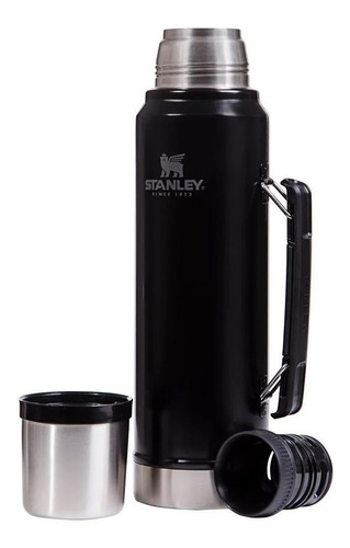 Imagen 3 de 3 de Stanley Termo Clásico 1 L con Tapón Cebador de acero inoxidable negro
