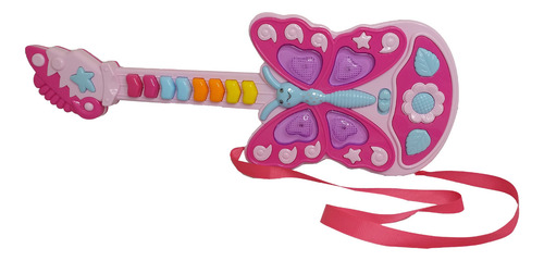Guitarra Musical Mariposa Rosa