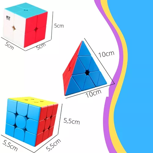 KIT Cubo Magico 2x2 + 3x3 + 3x3x3 Triângulo Cube Pro - MO YU