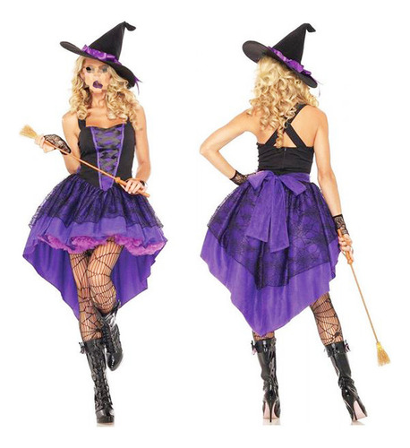 Conjunto De Disfraz De Bruja De Halloween Para Mujer, Disfra
