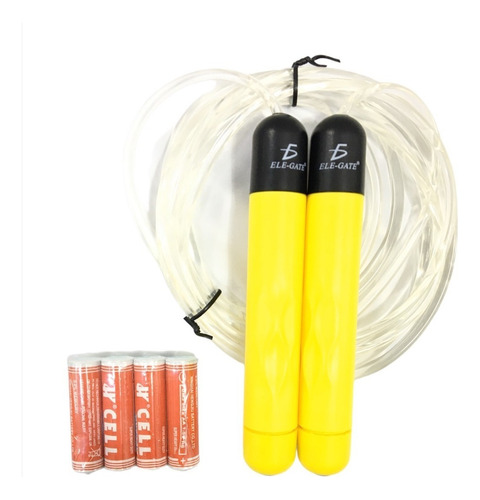 Cuerda Para Saltar Brillante Fácil De Ajustar Led Luz T3224 Color Amarillo