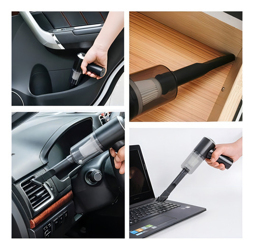Kit 2 Mini Aspirador De Pó Usb Portátil Bivolt Recarregavel Cor Preto