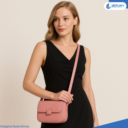 Bolsa Feminina Pequena De Ombro Transversal ajustável Tiracolo com Alça De Mão bolsas modernas Cor Rosa