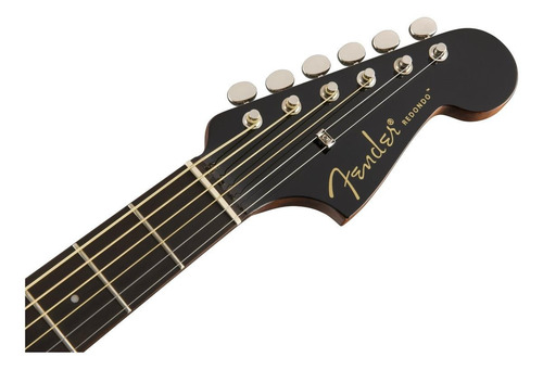 Imagen 5 de 5 de Guitarra electroacústica Fender California Redondo Player jetty black