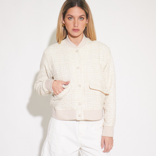 Campera Mujer Kevingston Bomber Ariz Poliester Beige