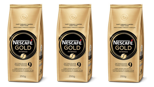3 Cafés Nescafé Gold Em Pó Intenso Intensidade 9
