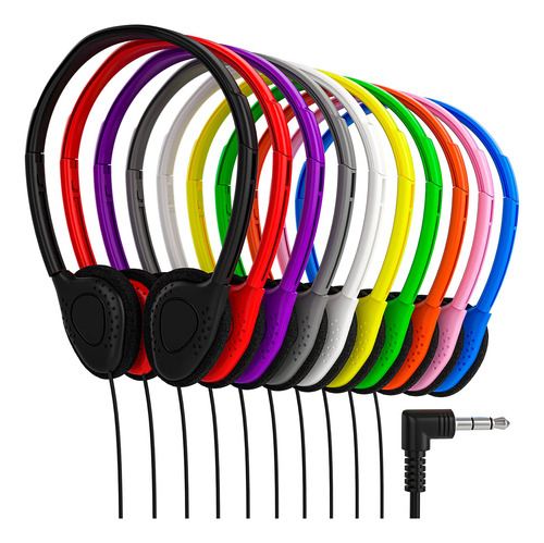 10 Auricular Cable Multicolor Para Niño Bolsa Individual