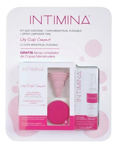 Intimina Copa Menstrual Compacta Plegable Y Spray Limpiador