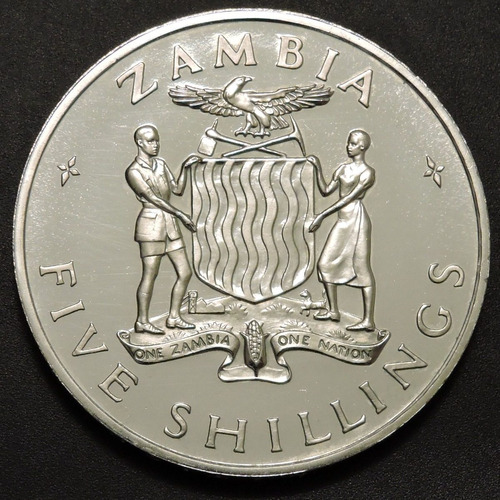 Zambia - 5 Shillings 1965 - Independencia - Sin Circular