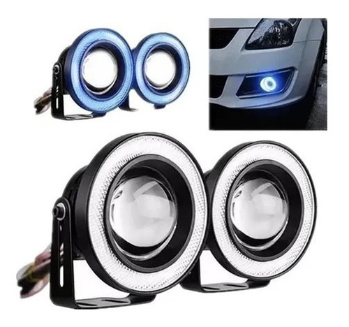 Foco Led Neblinero Ojo De Angel 30w 89mm Azul Q05b