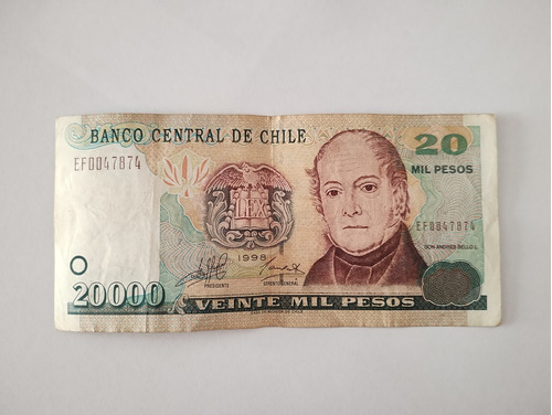 Billete Chileno 20.000 Pesos Año 1998