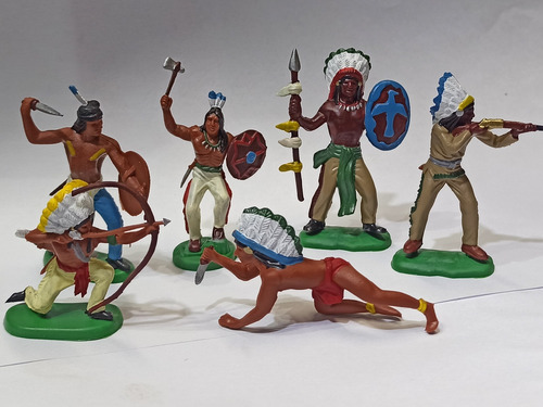 6 Indios Soldaditos De Juguetes A Pie Indiecitos La Plata