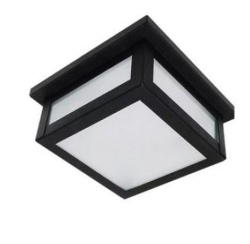 Plafon Techo Aplique 18cm Exterior 1 Luz E27 Negro Led