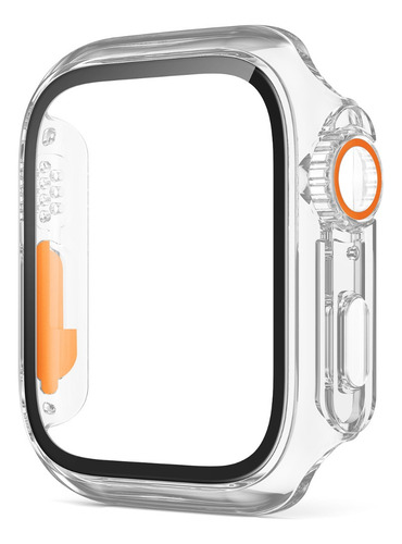 Case Con Mica Compatible Apple Watch Covierte A Apple Ultra Transparente 45mm