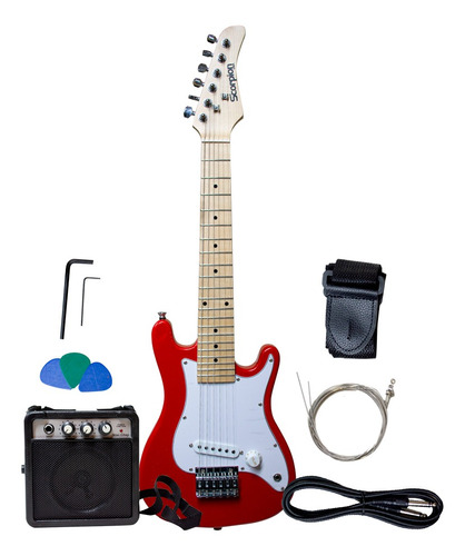 Imagen 1 de 3 de Pack Guitarra Electrica Niño Color Rojo Scorpion