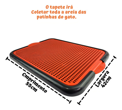 Alfombrilla colectora de arena para caja de arena con forma de gato Color rojo: Pipi