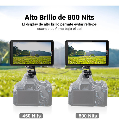 Monitor De Campo Desview R5ii De 5.5 Pulgadas Para Camaras Dslr Con Luts 3d Asistencia De Enfoque Full Hd Y Soporte Hdmi 4k Con Cobertor Solar