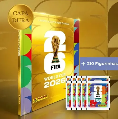 Álbum Fifa World Cup 2026 Capa Dura+30 Pacotes 210 Figurinha