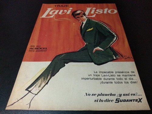 (pb205) Publicidad Clipping Traje Javi Listo Sudamtex * 1965