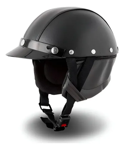 Capacete Couro Coquinho Aberto Pro Tork Moto Custom Bike