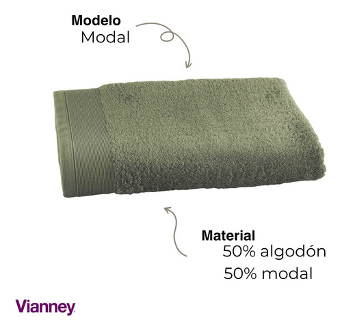 Toalla De Baño Modal Color Verde 90 X 150 Cm / Vianney
