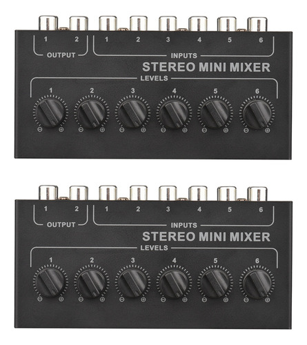 2x Cx600 Mezclador Pasivo Estéreo De 6 Canales Rca Portable